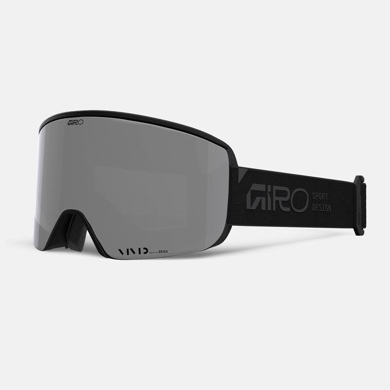 Load image into Gallery viewer, Black ski goggles with gray Vivid lens on a white background
