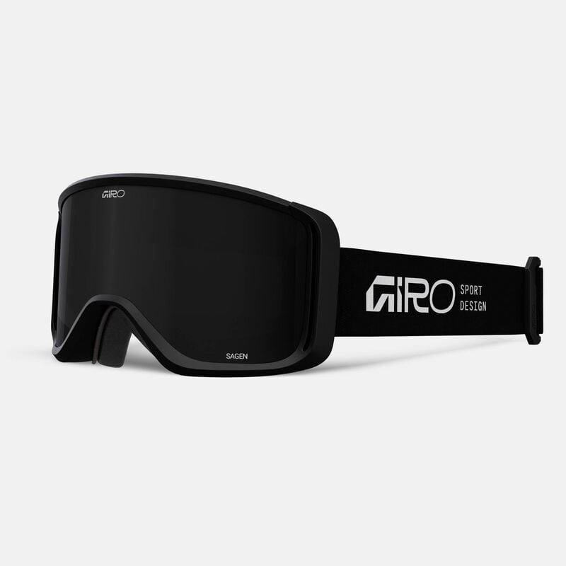 Load image into Gallery viewer, Black ski goggles with &#39;Giro Sport Design&#39; branding on a light gray background

