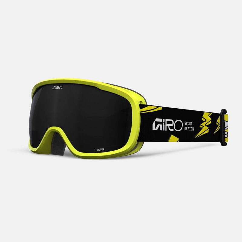 Load image into Gallery viewer, Giro ski goggles with yellow frame and black lens on a white background
