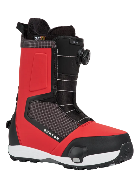 Men's Burton Highshot Step On Snowboard Boots, Geranium Red Grid / Black / Regular / 11