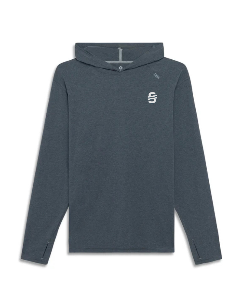 Load image into Gallery viewer, Gray hoodie with a logo on a white background

