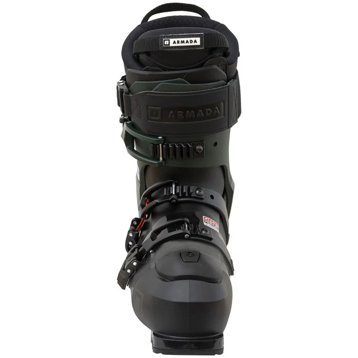 Load image into Gallery viewer, Black ski boot with Armada branding on a white background
