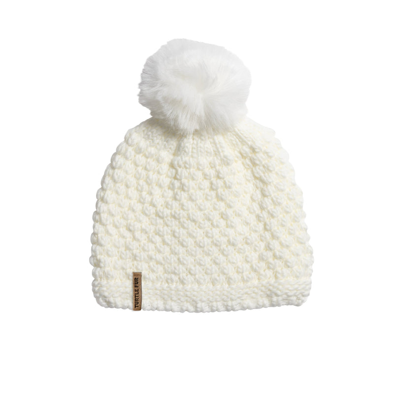 Load image into Gallery viewer, Turtle Fur Snowfall Pom Beanie
