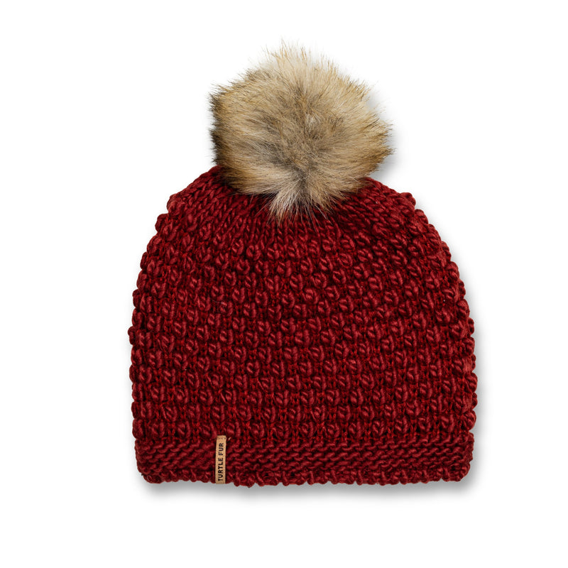 Load image into Gallery viewer, Turtle Fur Snowfall Pom Beanie
