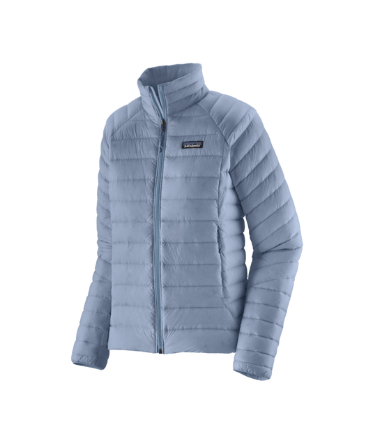 Light blue puffer jacket on a transparent background