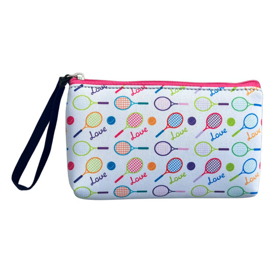 Born to Rally Tennis Small Wristlet Pouch Purse