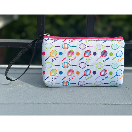 Born to Rally Tennis Small Wristlet Pouch Purse