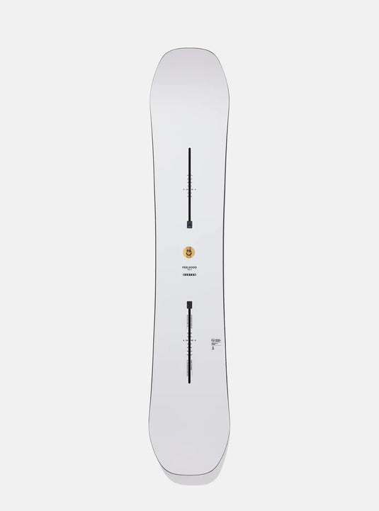 Snowboard with a minimalist design on a white background