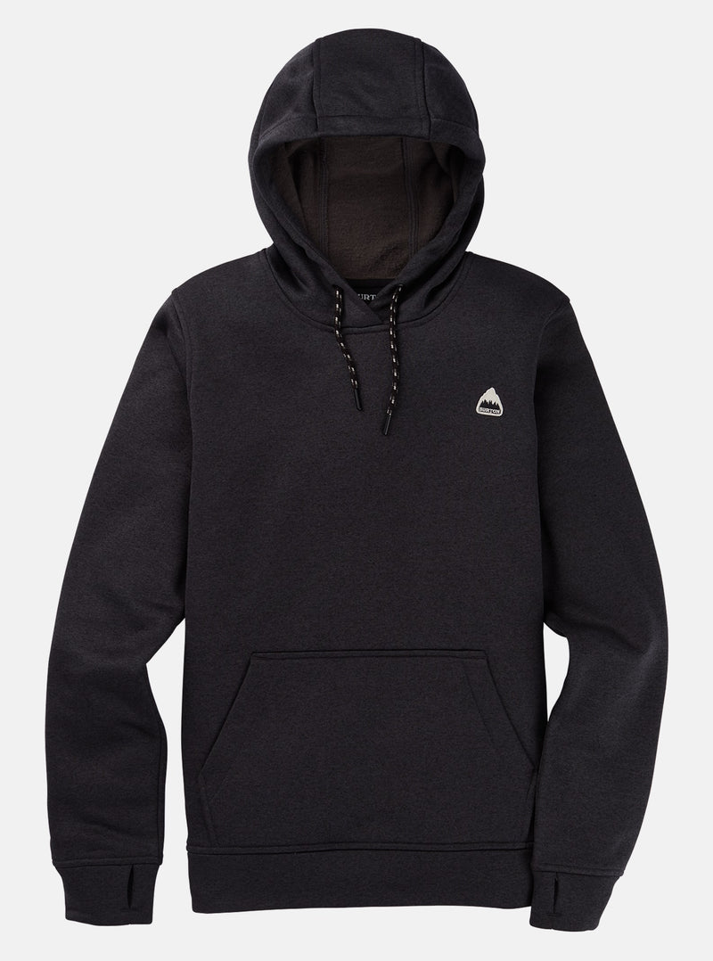 Load image into Gallery viewer, Black Burton hoodie with a small logo on a light gray background
