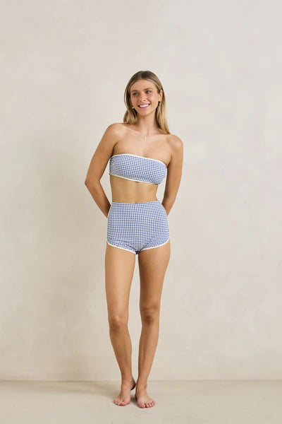 Load image into Gallery viewer, Rhythm Women's Capri Check Boyleg Swim Short - Ski &amp; Tennis Station
