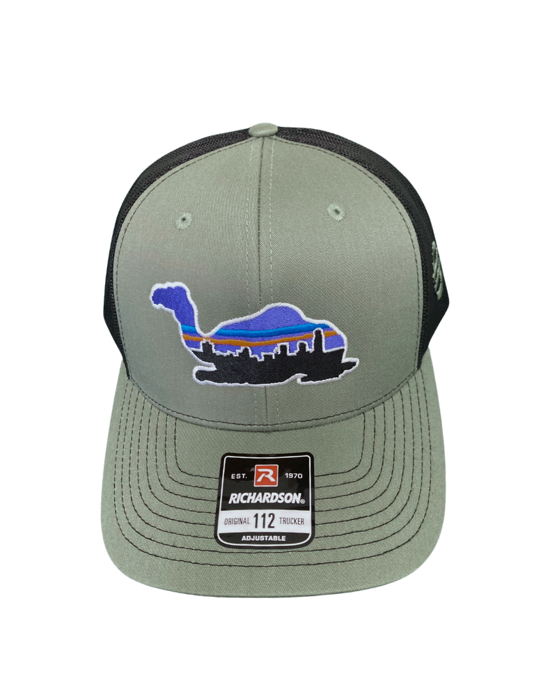 Load image into Gallery viewer, Camelgonia Green Black Trucker front
