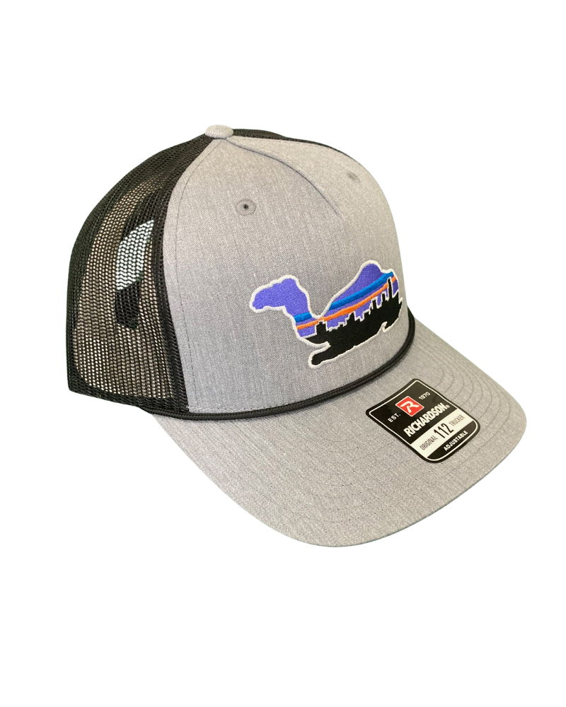 Load image into Gallery viewer, Camelgonia grey black rope trucker hat
