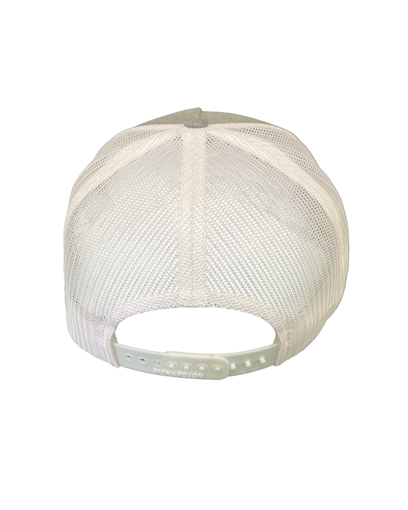 Load image into Gallery viewer, Camelgonia grey white rope trucker hat back
