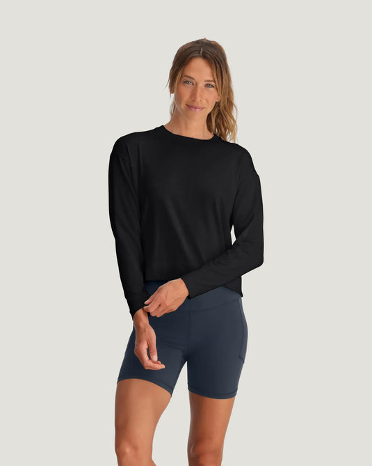 Free Fly Women's Bamboo Shade Crossover Long Sleeve