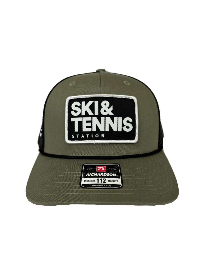 Load image into Gallery viewer, Ski &amp; Tennis Richardson 112FRP Five Panel Trucker Hat with Rope
