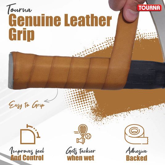 Tourna Leather Replacement Grip - Tan - 1.8mm thick - Ski & Tennis Station