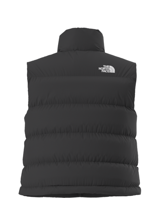 Black puffer vest with The North Face logo 