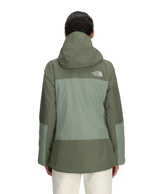 Green jacket with brand logo on a white background
