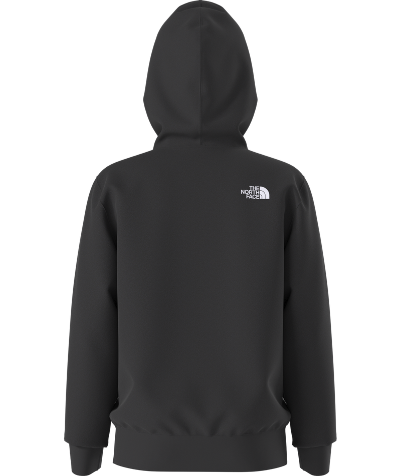 Load image into Gallery viewer, Black hoodie with a logo on the back against a white background
