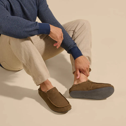 Olukai Men's Moloa Premium Leather Slippers 2026