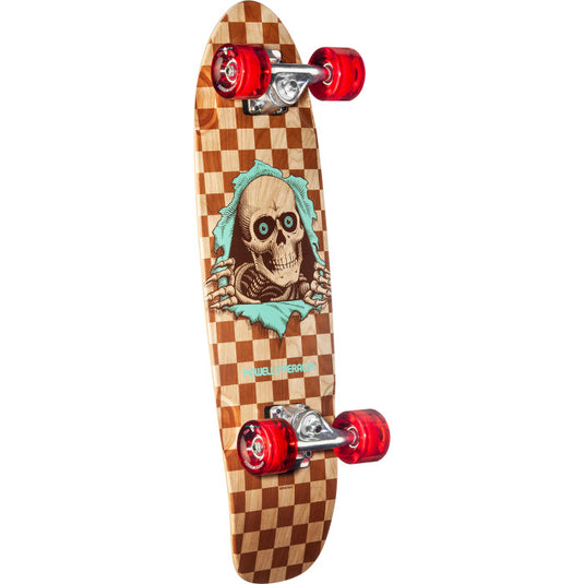 Powell Peralta Sidewalk Surfer Natural Checker Ripper Birch Complete Cruiser - 8.37 x 28.20