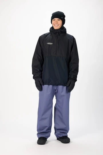 Load image into Gallery viewer, A man modeling a black Airblaster half-zip hooded jacket. Ski and Tennis Station
