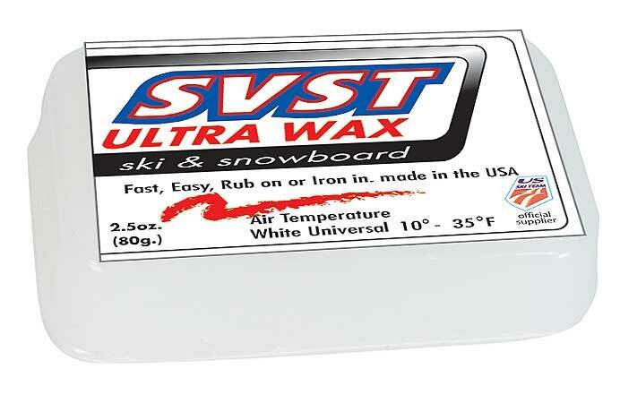 Load image into Gallery viewer, Block of SVST Ultra Wax for ski and snowboard with branding and product details on a white background
