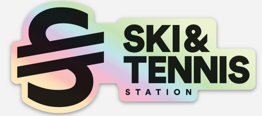 Ski and Tennis Station Holographic Logo Sticker