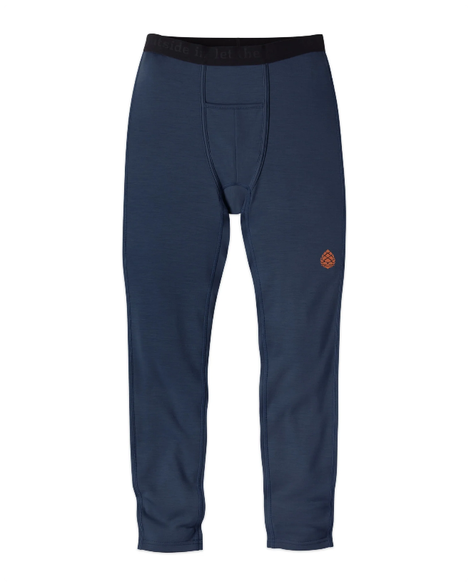 Load image into Gallery viewer, A pair of men's Stio technical base layer pants in dark navy blue, featuring a black elastic waistband. Ski and Tennis Station
