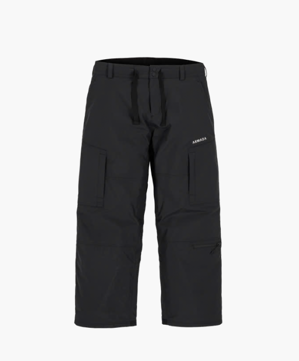 Load image into Gallery viewer, Black Armada snowboard pants with a drawstring waist and side cargo pockets, Ski and Tennis Station
