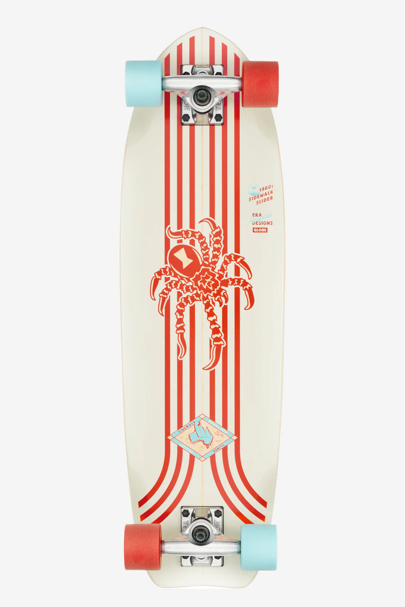 Load image into Gallery viewer, Skateboard with red and white design on a white background
