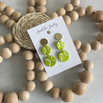 Sweet Tree Tennis Ball Clay Earrings