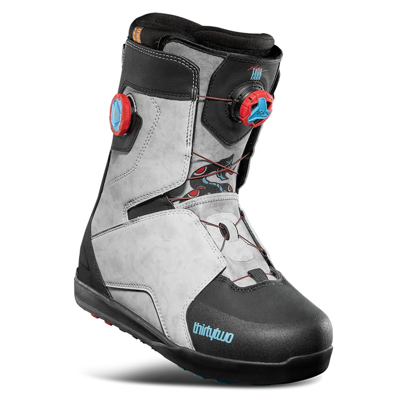 Load image into Gallery viewer, Gray and black boot with red and blue accents on a white background
