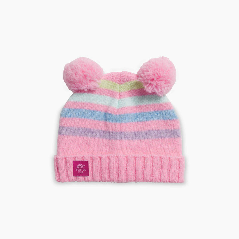 Load image into Gallery viewer, Turtle Fur Toddler Recycled Pom Party Beanie
