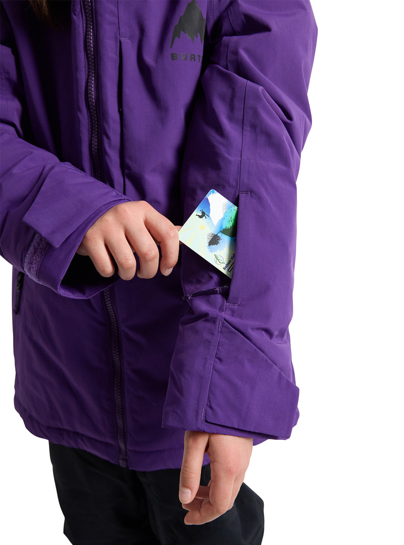 Load image into Gallery viewer, Purple jacket with a Burton logo on a white background
