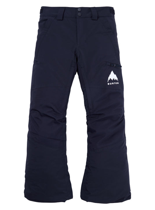Black snow pants with a visible Burton logo on a white background