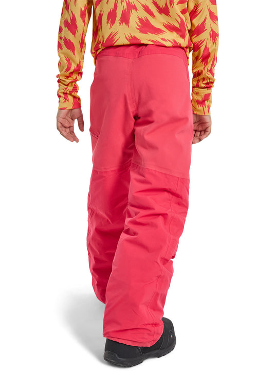 Person wearing red pants and a colorful top on a white background