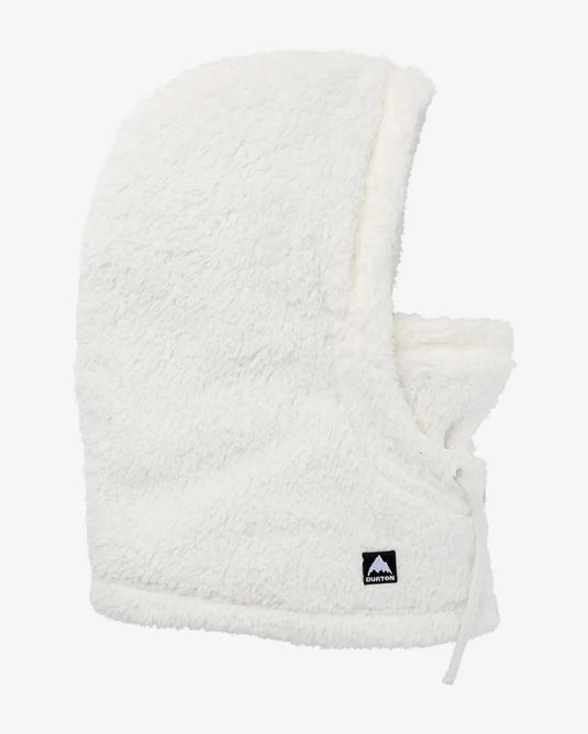 White fleece blanket with a Burton logo on a white background