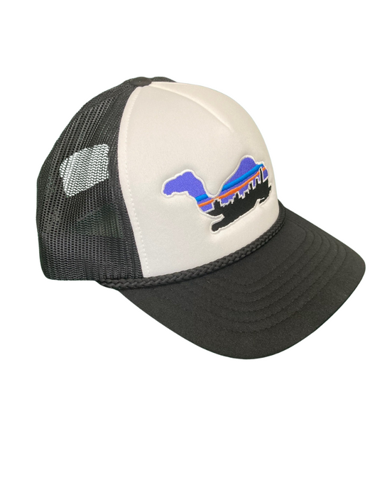 camelgonia foam rope trucker black white