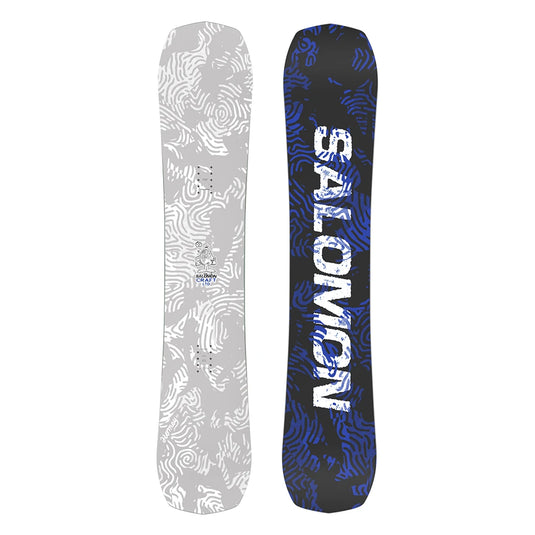 Salomon craft ltd snowboard front and back shown upright against a white background. Ski and Tennis Station.