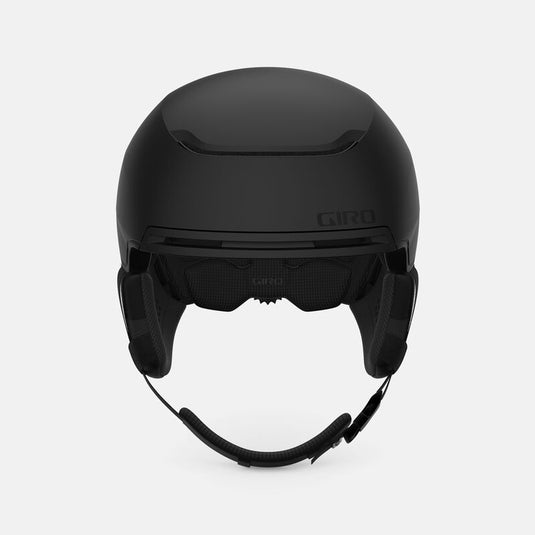 Black Giro helmet front view on a white background