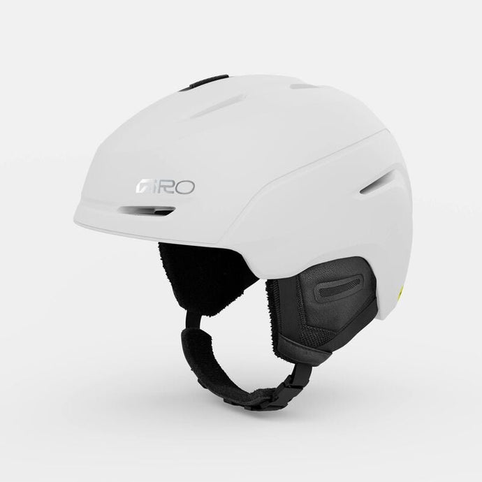 White helmet with black interior and Giro logo on a light gray background