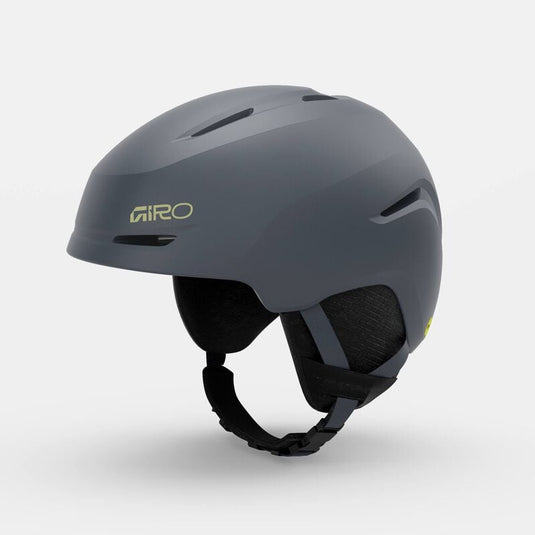 Gray helmet with Giro logo on a light gray background