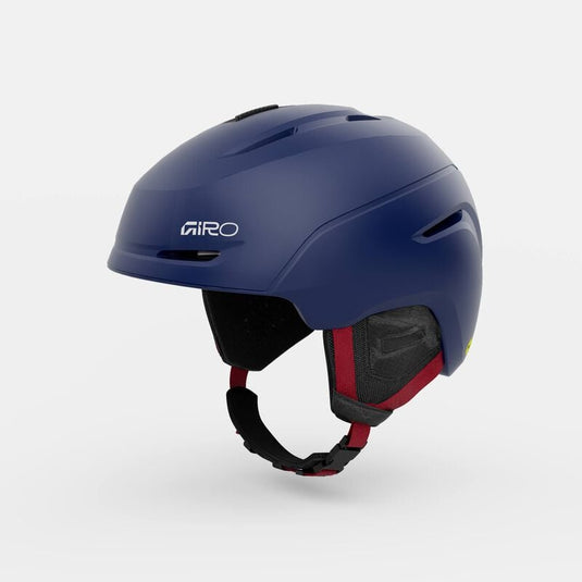 Blue Giro helmet on a light gray background