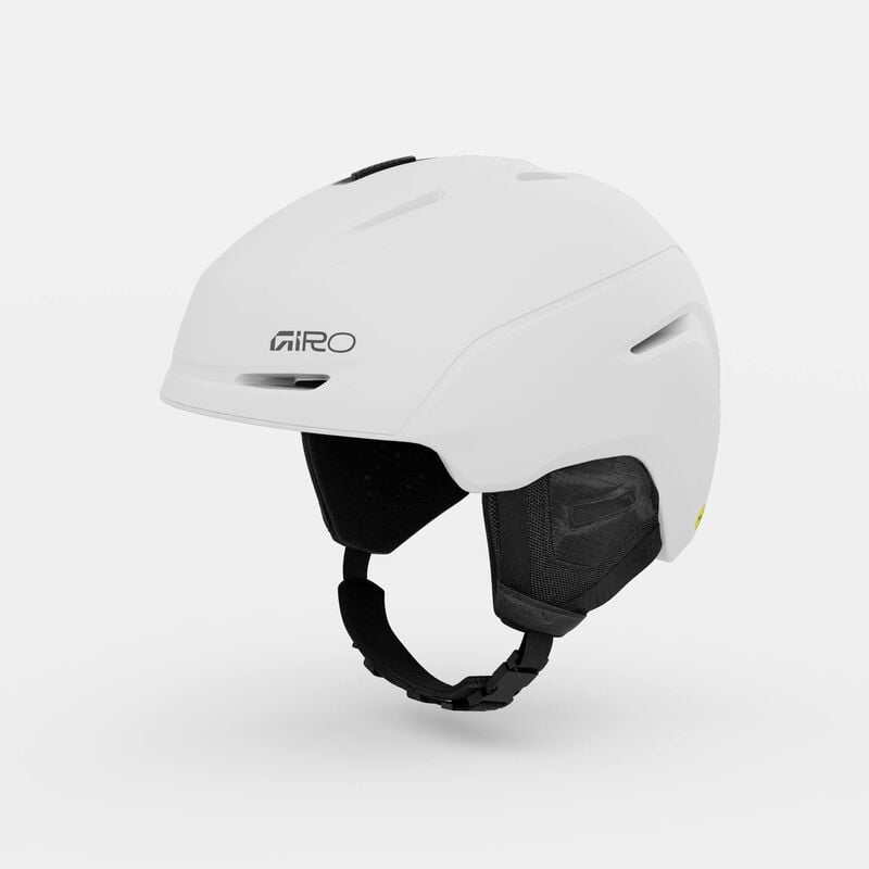 Load image into Gallery viewer, White helmet with black straps on a light gray background
