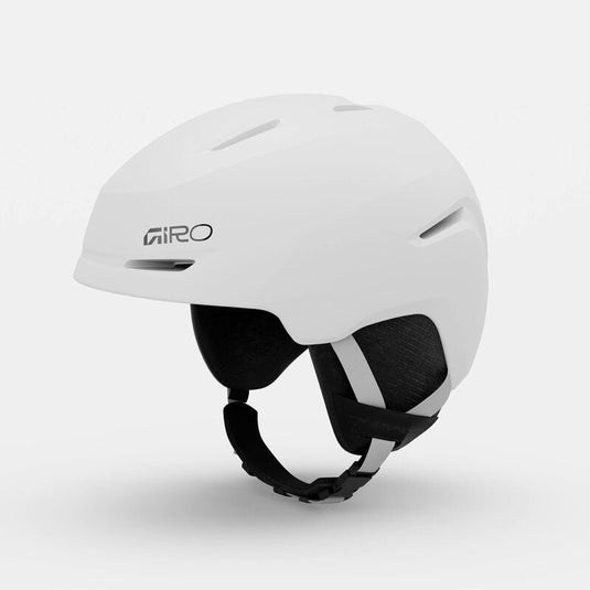White helmet with black interior and Giro logo on a light gray background
