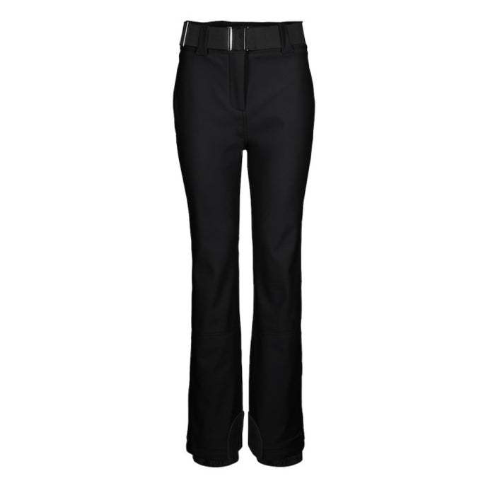 Black pants with a belt on a white background