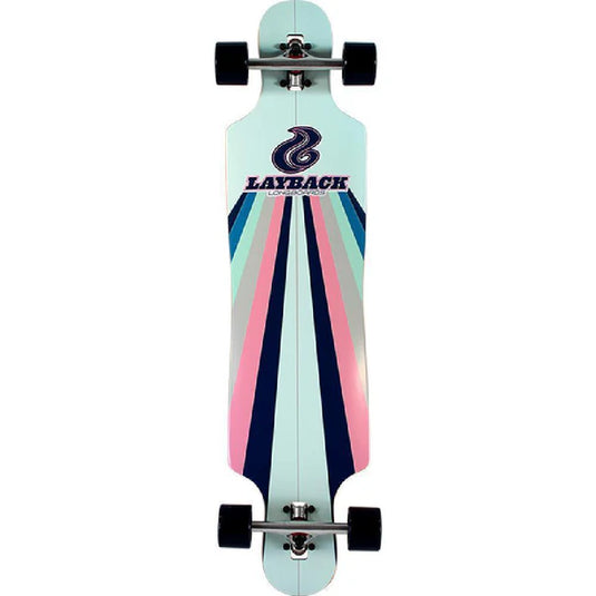 Layback Sunstripe Mint Drop Through 40" Complete Longboard