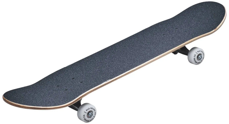 Load image into Gallery viewer, Skateboard with black deck and white wheels on a white background
