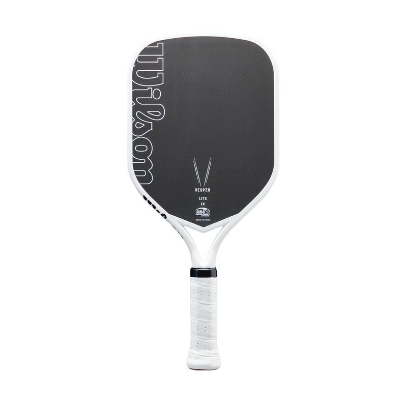 Load image into Gallery viewer, Pickleball paddle with black and white design on a white background
